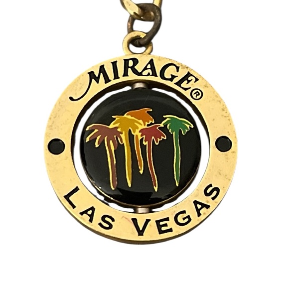 VTG Mirage Hotel Casino Las Vegas Gold Tone Metal Collectible Keychain - Picture 3 of 8